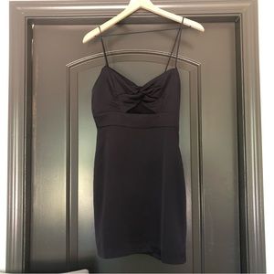 Cotton Candy LA NWT dark navy silky/satin mini dress with knot/keyhole/twist
